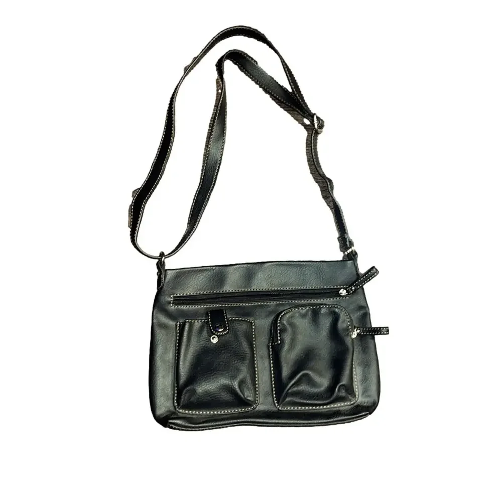 relic faux black leather crossbody purse